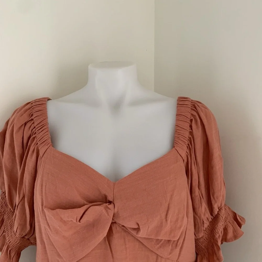 Woman's Terracotta Nine West Top With Side Zipper Large - Picture 2 of 9